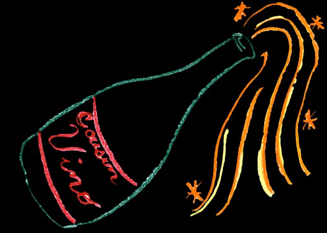champagne bottle logo